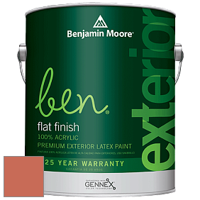 Benjamin Moore Ben 541 Waterborne Exterior Flat Finish краска цвет 028 Rich Coral