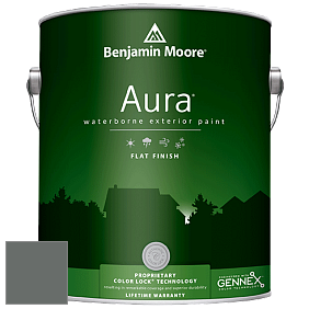 Benjamin Moore Aura 629 Waterborne Exterior Flat Finish краска цвет 1589 Kitty Gray