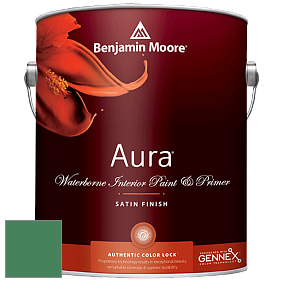 Benjamin Moore Aura 526 Waterborne Interior Satin Finish покрытие цвет 2038-20 Irish Clover