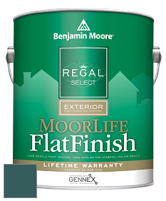 Benjamin Moore W105 Regal Select Exterior Paint-MoorLife Flat Finish краска цвет 735 Deep Sea Green