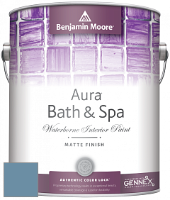 Benjamin Moore Aura 532 Bath & Spa Waterborne Interior Paint Matte Finish краска цвет 839 Old Blue Jeans