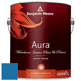 Benjamin Moore Aura 526 Waterborne Interior Satin Finish покрытие цвет 2064-30 Ol' Blue Eyes