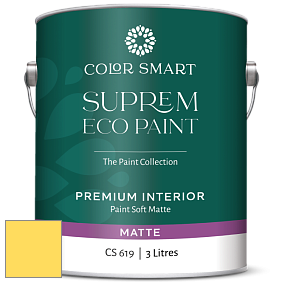 COLOR SMART CS 619 SUPREM ECO PAINT матовая краска цвет 2022-40 Banana Yellow