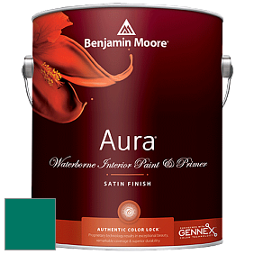 Benjamin Moore Aura 526 Waterborne Interior Satin Finish покрытие цвет NCS S 4050-B80G 
