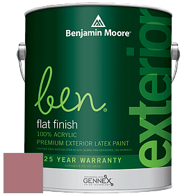 Benjamin Moore Ben 541 Waterborne Exterior Flat Finish краска цвет 1280 Burgundy Rose