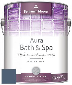 Benjamin Moore Aura 532 Bath & Spa Waterborne Interior Paint Matte Finish краска цвет 840 Kensington Blue