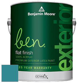 Benjamin Moore Ben 541 Waterborne Exterior Flat Finish краска цвет 755 Salzburg Blue