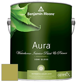 Benjamin Moore Aura 528 Waterborne Interior Semi-gloss Finish краска цвет 2146-30 Split Pea