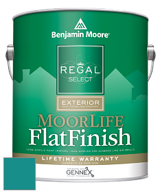 Benjamin Moore W105 Regal Select Exterior Paint-MoorLife Flat Finish краска цвет 734 Tropical Teal