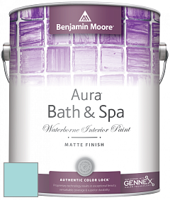 Benjamin Moore Aura 532 Bath & Spa Waterborne Interior Paint Matte Finish краска цвет 751 Sea Isle