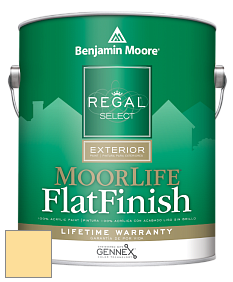 Benjamin Moore W105 Regal Select Exterior Paint-MoorLife Flat Finish краска цвет 2020-50 Mellow Yellow