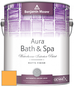 Benjamin Moore Aura 532 Bath & Spa Waterborne Interior Paint Matte Finish краска цвет 315 Oxford Gold