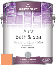 Benjamin Moore Aura 532 Bath & Spa Waterborne Interior Paint Matte Finish краска цвет 139 Party Peach
