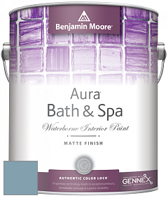 Benjamin Moore Aura 532 Bath & Spa Waterborne Interior Paint Matte Finish краска цвет 1670 Labrador Blue