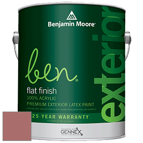 Benjamin Moore Ben 541 Waterborne Exterior Flat Finish краска цвет 2091-40 Red River Clay
