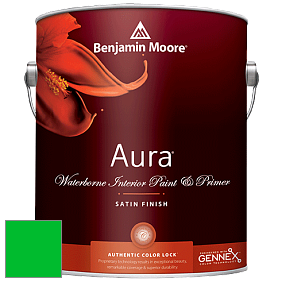 Benjamin Moore Aura 526 Waterborne Interior Satin Finish покрытие цвет RAL 6038 