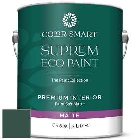 COLOR SMART CS 619 SUPREM ECO PAINT матовая краска цвет NCS S 7020-B90G 