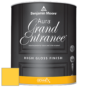Benjamin Moore Aura 148 Grand Entrance High Gloss эмаль цвет 336 Bold Yellow