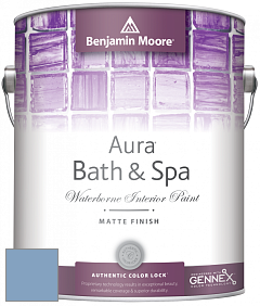 Benjamin Moore Aura 532 Bath & Spa Waterborne Interior Paint Matte Finish краска цвет 823 Steel Blue