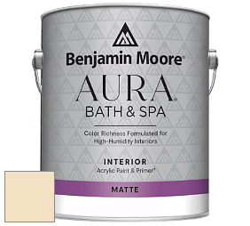 Benjamin Moore Aura 532 Bath & Spa Waterborne Interior Paint Matte Finish краска цвет 923 French Vanilla