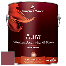 Benjamin Moore Aura 526 Waterborne Interior Satin Finish покрытие цвет 2081-10 Burnt Peanut Red