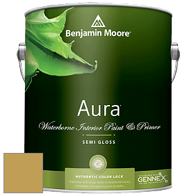 Benjamin Moore Aura 528 Waterborne Interior Semi-gloss Finish краска цвет 378 Gibson Gold
