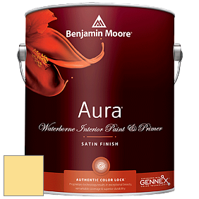 Benjamin Moore Aura 526 Waterborne Interior Satin Finish покрытие цвет 360 San Fernando Sunshine