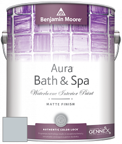 Benjamin Moore Aura 532 Bath & Spa Waterborne Interior Paint Matte Finish краска цвет 1626 Gentle Gray