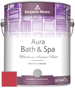 Benjamin Moore Aura 532 Bath & Spa Waterborne Interior Paint Matte Finish краска цвет 2002-20 Bull's Eye Red