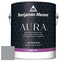 Benjamin Moore Aura 522 Interior Paint - Matte краска цвет 1614 Delray Gray