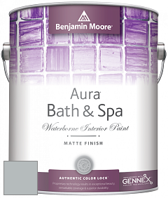 Benjamin Moore Aura 532 Bath & Spa Waterborne Interior Paint Matte Finish краска цвет 1592 Blue Springs