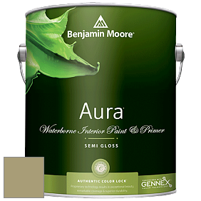 Benjamin Moore Aura 528 Waterborne Interior Semi-gloss Finish краска цвет 495 Hillside Green