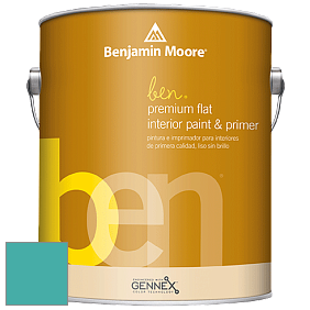 Benjamin Moore Ben W625 Premium Interior Latex Flat краска цвет 733 Palm Coast Teal
