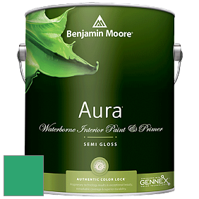 Benjamin Moore Aura 528 Waterborne Interior Semi-gloss Finish краска цвет 2039-30 Cabana Green