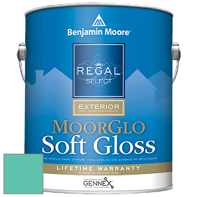 Benjamin Moore W096 Regal Select Exterior Paint-Moor GloSoft Gloss Finish краска цвет 656 Miami Teal