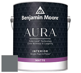 Benjamin Moore Aura 522 Interior Paint - Matte краска цвет 1602 Gunmetal