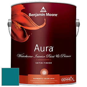 Benjamin Moore Aura 526 Waterborne Interior Satin Finish покрытие цвет RAL 5021 