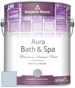Benjamin Moore Aura 532 Bath & Spa Waterborne Interior Paint Matte Finish краска цвет 827 Lake Placid