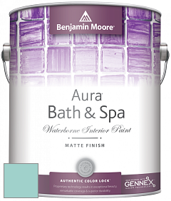 Benjamin Moore Aura 532 Bath & Spa Waterborne Interior Paint Matte Finish краска цвет 668 Lake Victoria