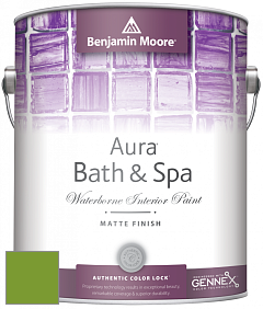 Benjamin Moore Aura 532 Bath & Spa Waterborne Interior Paint Matte Finish краска цвет 2029-20 Baby Fern
