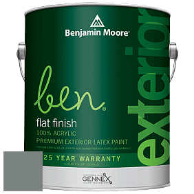 Benjamin Moore Ben 541 Waterborne Exterior Flat Finish краска цвет 1588 Gray Pinstripe