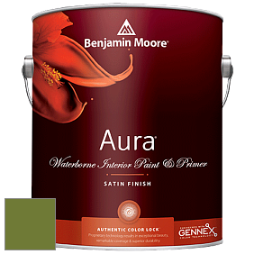 Benjamin Moore Aura 526 Waterborne Interior Satin Finish покрытие цвет NCS S 3560-G40Y 