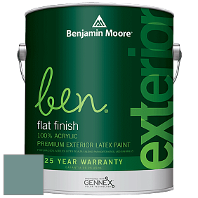 Benjamin Moore Ben 541 Waterborne Exterior Flat Finish краска цвет 712 Fort Pierce Green