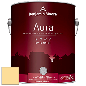 Benjamin Moore Aura 631 Waterborne Exterior Satin Finish краска цвет 2020-50 Mellow Yellow