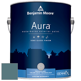 Benjamin Moore Aura 632 Waterborne Exterior Semi-Gloss Finish краска цвет 720 Bella Blue