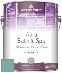 Benjamin Moore Aura 532 Bath & Spa Waterborne Interior Paint Matte Finish краска цвет 2050-40 Florida Keys Blue