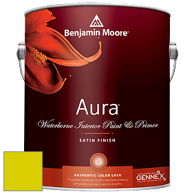 Benjamin Moore Aura 526 Waterborne Interior Satin Finish покрытие цвет 2025-30 New Lime