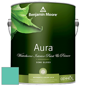Benjamin Moore Aura 528 Waterborne Interior Semi-gloss Finish краска цвет 656 Miami Teal