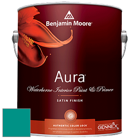 Benjamin Moore Aura 526 Waterborne Interior Satin Finish покрытие цвет 665 Gulf Shores
