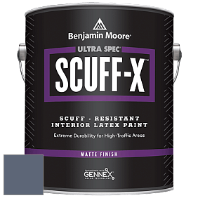 Benjamin Moore 484 Ultra Spec SCUFF-X Interior Matte Finish краска цвет 1435 Blue Gaspe